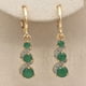 thumbnail image 1 of Vintage Swirl Round Green Stone Drop Dangle Earrings Women's Wedding Party Decor 14K Gold Plated 1Pair, 1 of 3