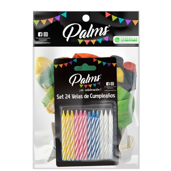 Pack de 25 globos + velas colores surtidos