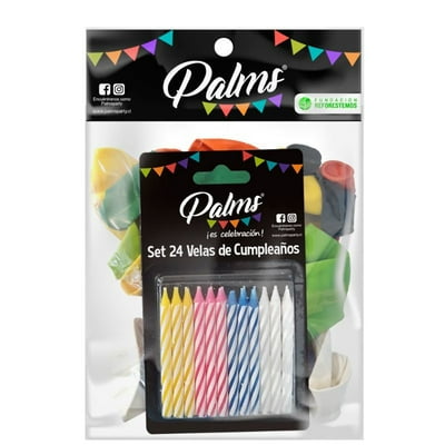 Pack De 25 Globos + Velas Colores Surtidos Palms
