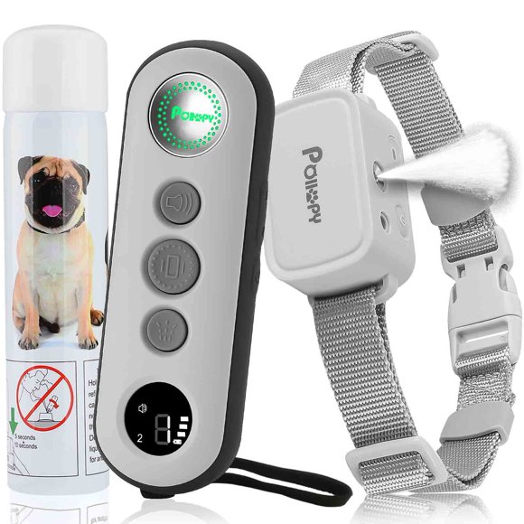 Collar para perros POIIOPY con control remoto y spray de citronela – para perros de más de 3,6 kg