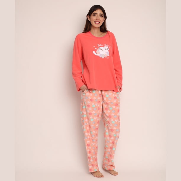 Pijama micropolar bordado gatos 261549 - L