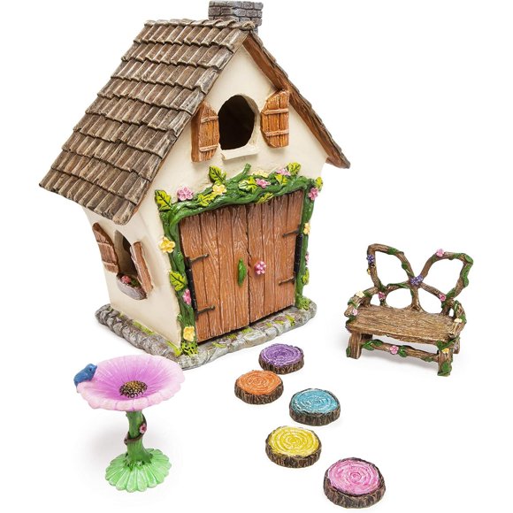 Meadow Oak Fairy Garden House Kit Complete with Fairy Garden