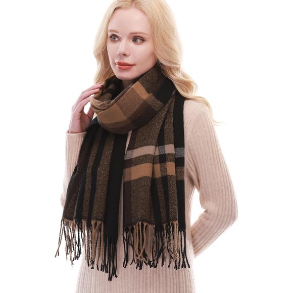 RIIQIICHY Plaid Scarf for Women Fall Winter Pashmina Scarves