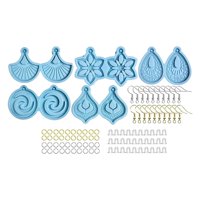 Magideal - 95 Uds. De Resina Epoxi Para Pendientes, S De Silicona, Artesanías De Fundición Diy, Epoxi Hecho A Mano Con Agujeros, Accesorios De