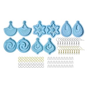 Magideal - 95 Uds. De Resina Epoxi Para Pendientes, S De Silicona, Artesanías De Fundición Diy, Epoxi Hecho A Mano Con Agujeros, Accesorios De