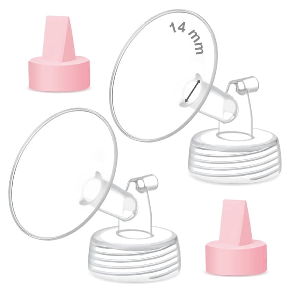 Pieza para extractor de leche Maymom, brida de boca ancha de 14 mm con válvula