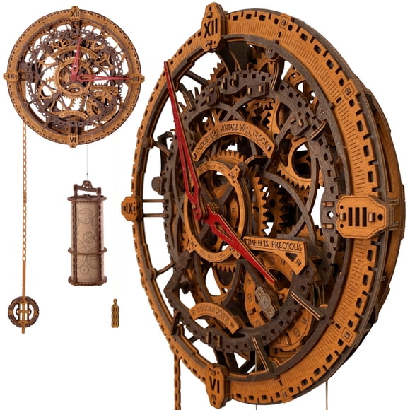 Reloj mecánico 3D Wooden.City Steampunk DIY