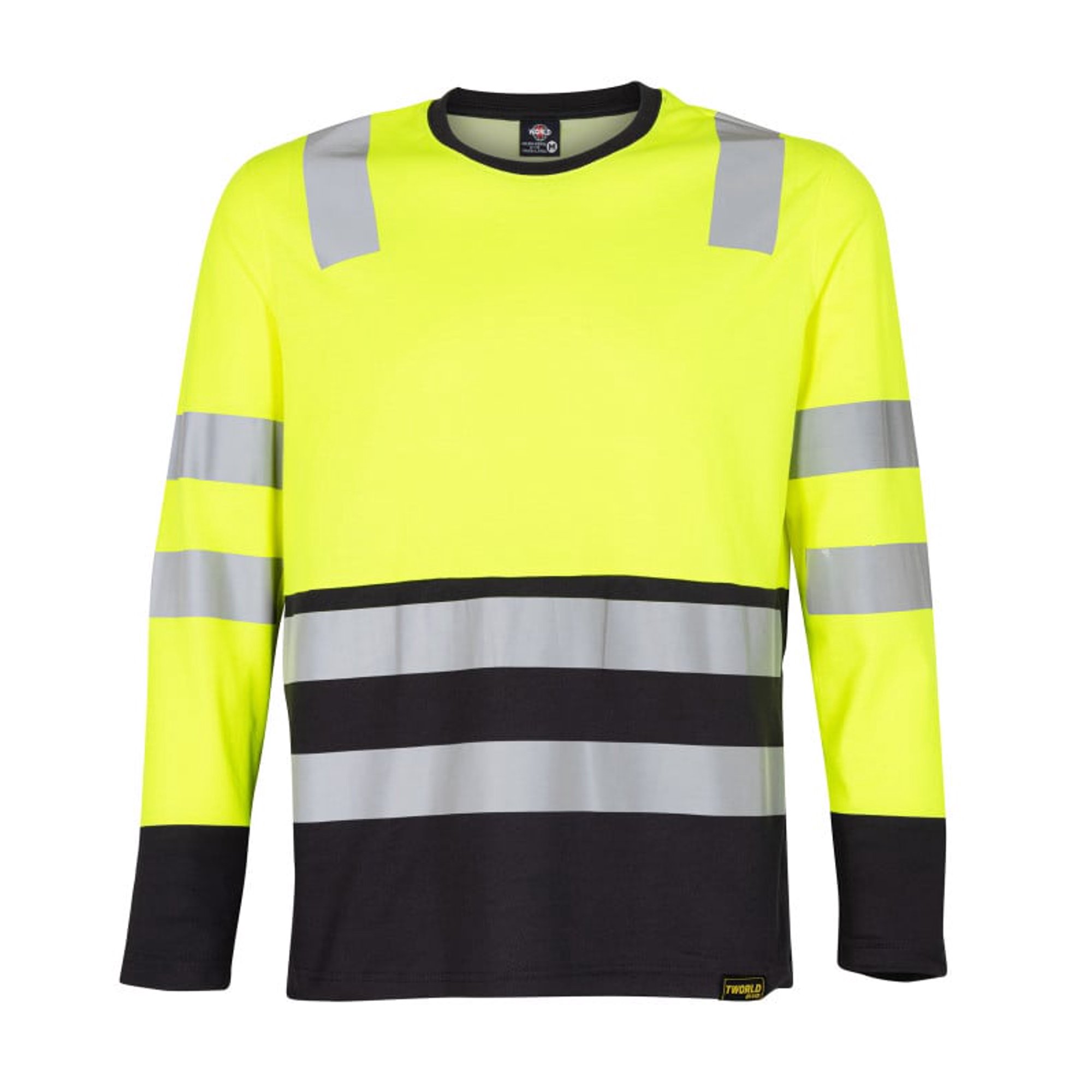 T-world - Polera Hibrida Hi-vis Bi Color Manga Larga Hombre Amarillo Gris