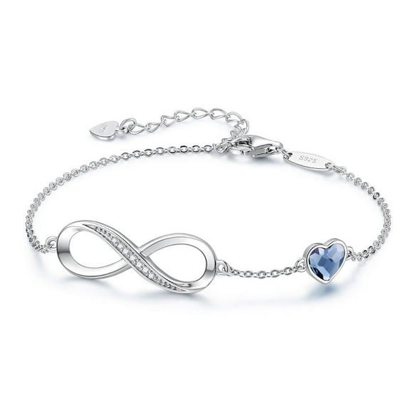 Pulsera Infinito Plata Italiana - Azul