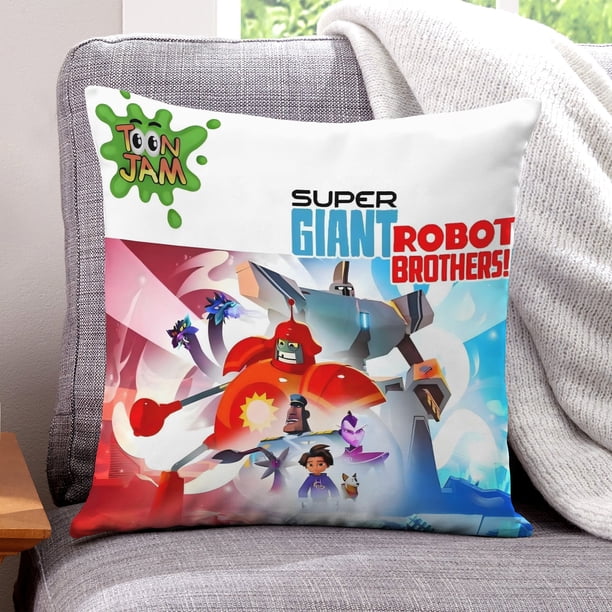 Super Giant Robot Brothers Fundas de almohada de terciopelo con tema, regalos de funda de almohada, decoración para el hogar, cojín de lanzar, regalo de cumpleaños para fans y parejas.30*30cm.