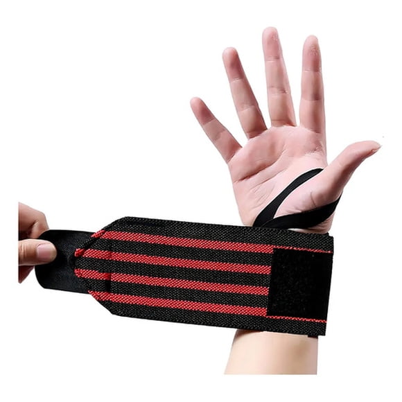 Muñequera Marin Deportiva Ajustable Velcro Para Pesas Gym Crossfit Rojo/negro