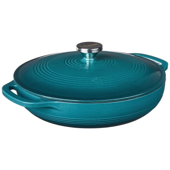 Hierro fundido esmaltado Casserole Lodge de 3,6 litros con tapa, apto para horno