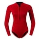 thumbnail image 5 of Traje De Neopreno Con Manga De Neopreno Para Mujer Traje De Bikini De Buceo Con Cremallera Frontal Rojo XL, 5 of 5