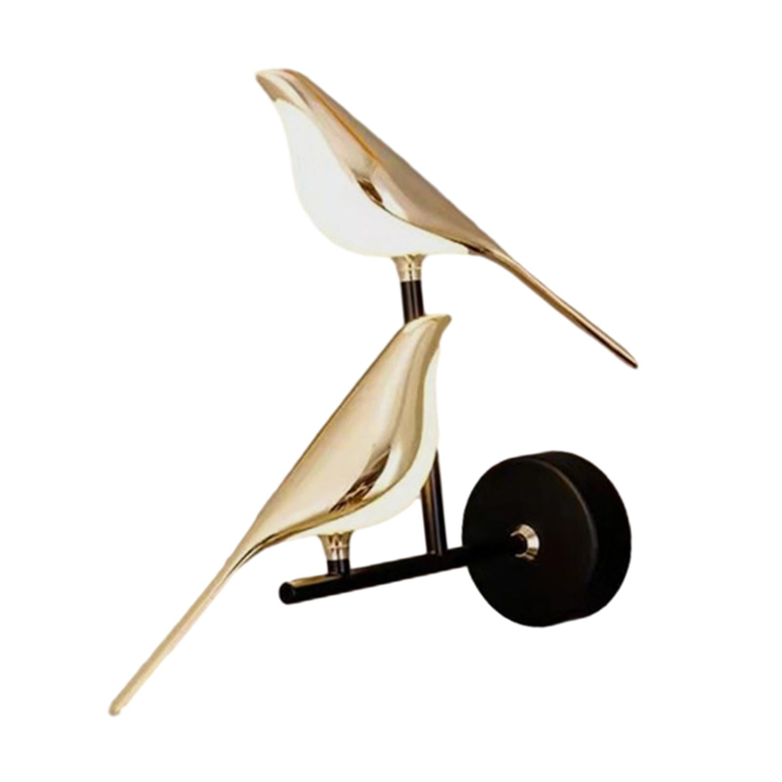 Magideal - Aplique De Pared Para Pájaros Lámparas De Pared Led Arte De La Pared Decoración Ángulo Ajustable Decoración Apliques Iluminación De Pared Lámpara Mont 2 Pájaros 3 Colores De Luz