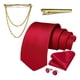 thumbnail image 3 of Corbatas Seda + Pin Cadena + Clip Dorado + Paño + Colleras rojo Talla Única, 3 of 5