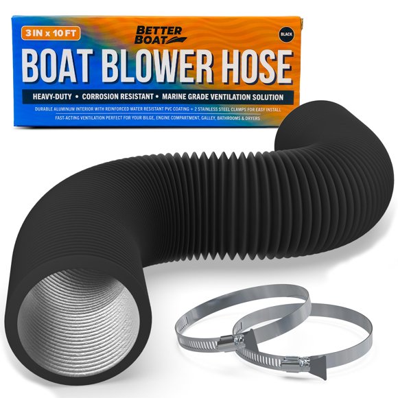 Manguera para ventilador de barco Better Boat, escape marino de 3 pulgadas, 3 m, PVC