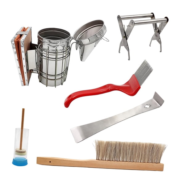 6 piezas de accesorios de apicultura, suministros de apicultura, Kits de inicio con protección térmica, Kits de humo de colmena para apicultores en el