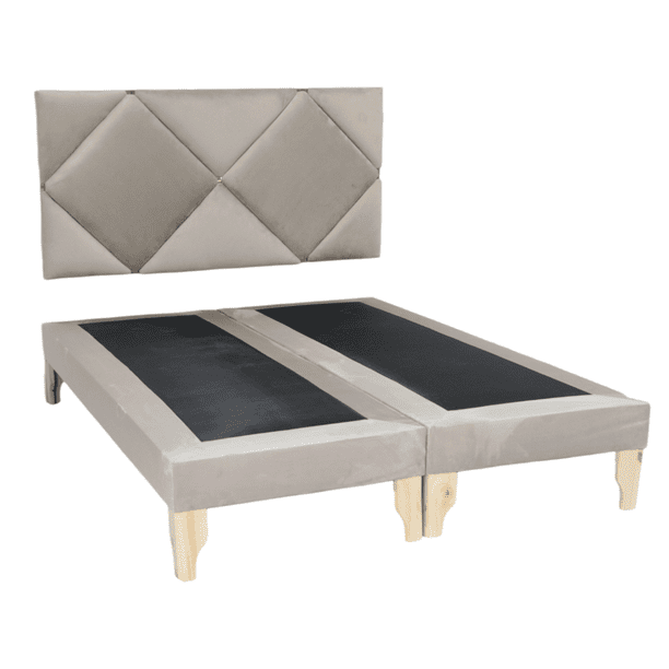 Cama Deluxe King Beige Felpa