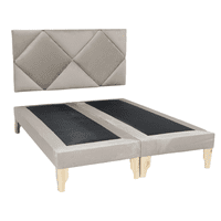 Muebles New - Base Cama Deluxe King Beige Felpa