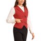 thumbnail image 4 of INSPIRE CHIC Chaleco de Traje para Mujer Doble Botonadura Negocios Solapa Elegante Chaleco de Cintura XL Rojo, 4 of 6
