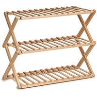 Importclick - Zapatero Organizador De Madera 3 Niveles Café Claro