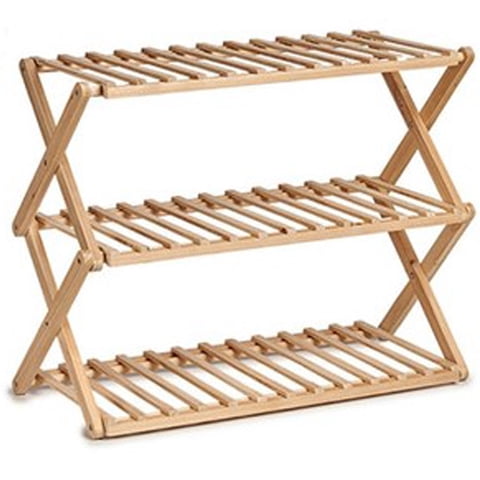 Importclick - Zapatero Organizador De Madera 3 Niveles Café Claro