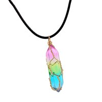 Ioensy - Collar De Cristal Colgante De Rombo Cómodo Vintage Para Regalo De Fiesta Hombres