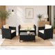 thumbnail image 3 of Set de terraza de 4 piezas Sunset Black Rattan, 3 of 6