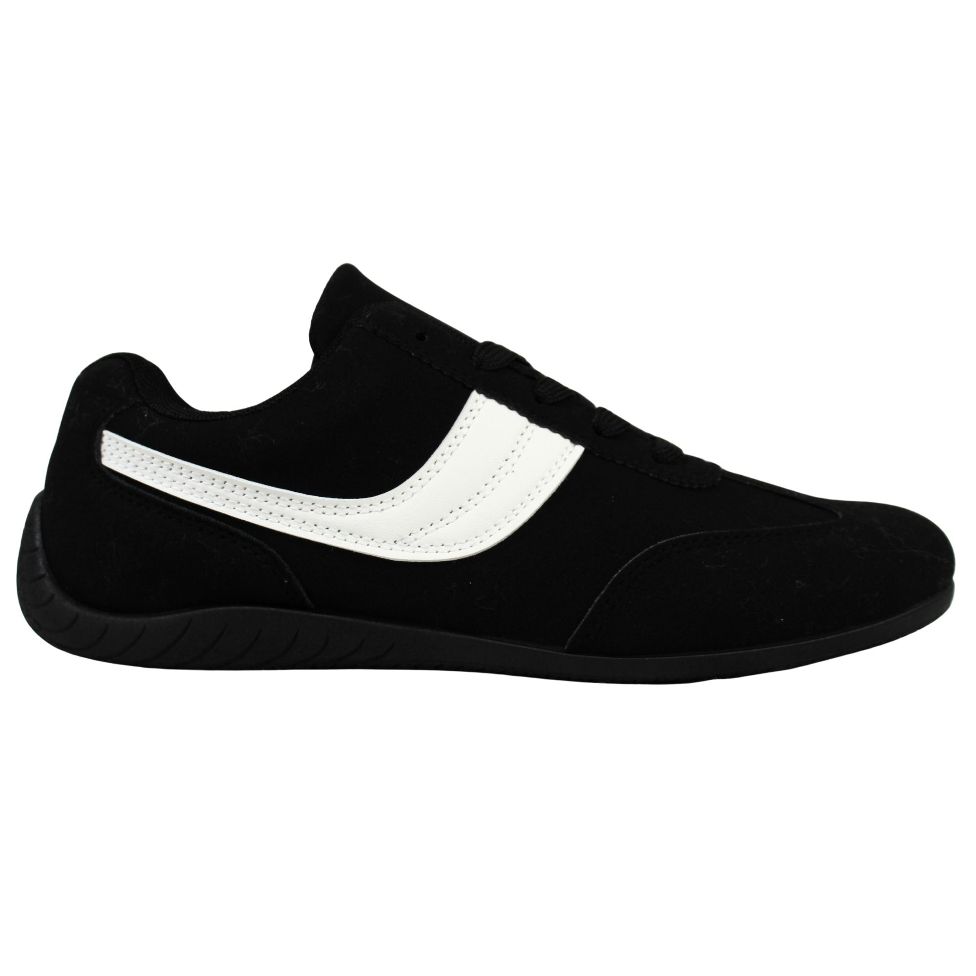 Megabazar Spa - Zapatillas De Mujer Con Franja Lateral Pg24320 Negro
