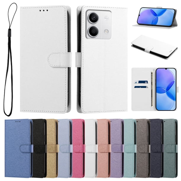 Cartera Funda para Xiaomi Redmi Note 13 5G Carga Inalámbrica, Blanco
