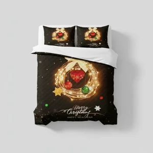 Casadeliacl - Cubrecama Navideño 2 Plaza Quilt De Verano Tf Marrón Oscuro Merry Christman