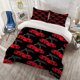 thumbnail image 1 of 3pcs Creative Skull Cherry Design Printed Bedding Set: 100% Polyester Soft & Light Beige-Friendly, 1 of 1
