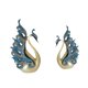 thumbnail image 1 of 2x Pareja Estatuas De Cisnes Figuras De Pájaros Esculturas De Resina De Escritorio Azul, 1 of 5