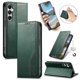 thumbnail image 5 of Funda tipo cartera para Samsung Galaxy S25 de piel con cierre magnético, ranuras para tarjetas y correa para la muñeca Verde, 5 of 6