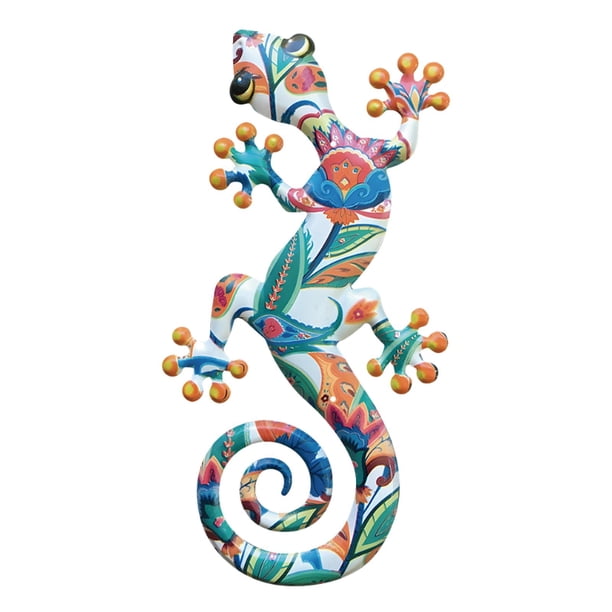 Arte De Pared De Gecko De Metal, Artículo Decorativo, Decoración De Pared Para Patio, Valla, Estilo Exterior D