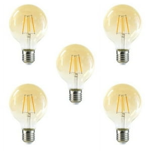 Hb Led - Pack 5 Ampolleta Globo Led E-27 Filamento 6W G80 Sec