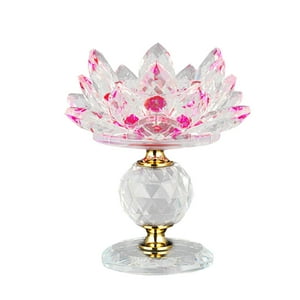 Genérico - Candelabro De Candelabro De Candelita De Loto De Vidrio Para Decoración De Fiesta En Casa Rosa