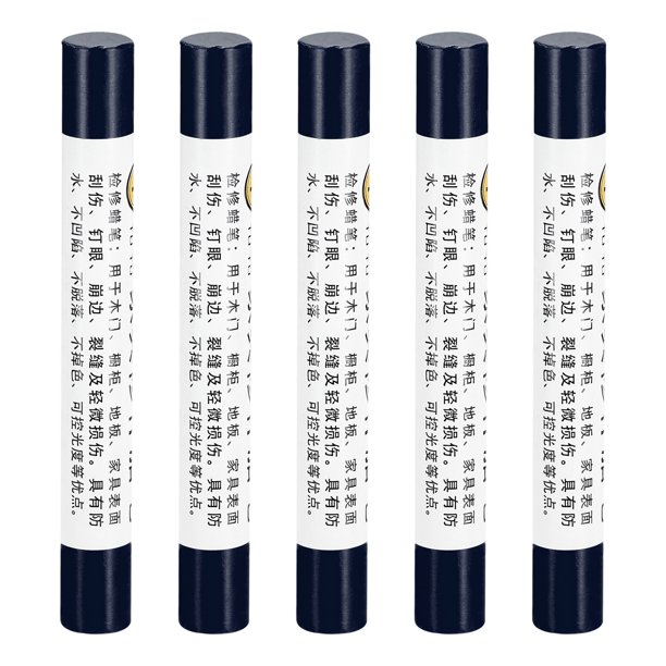 Uxcell Crayones de Reparación de Muebles, Palos de Relleno de Cera, Marcadores de Retoque, Azul Oscuro 5 Paquetes