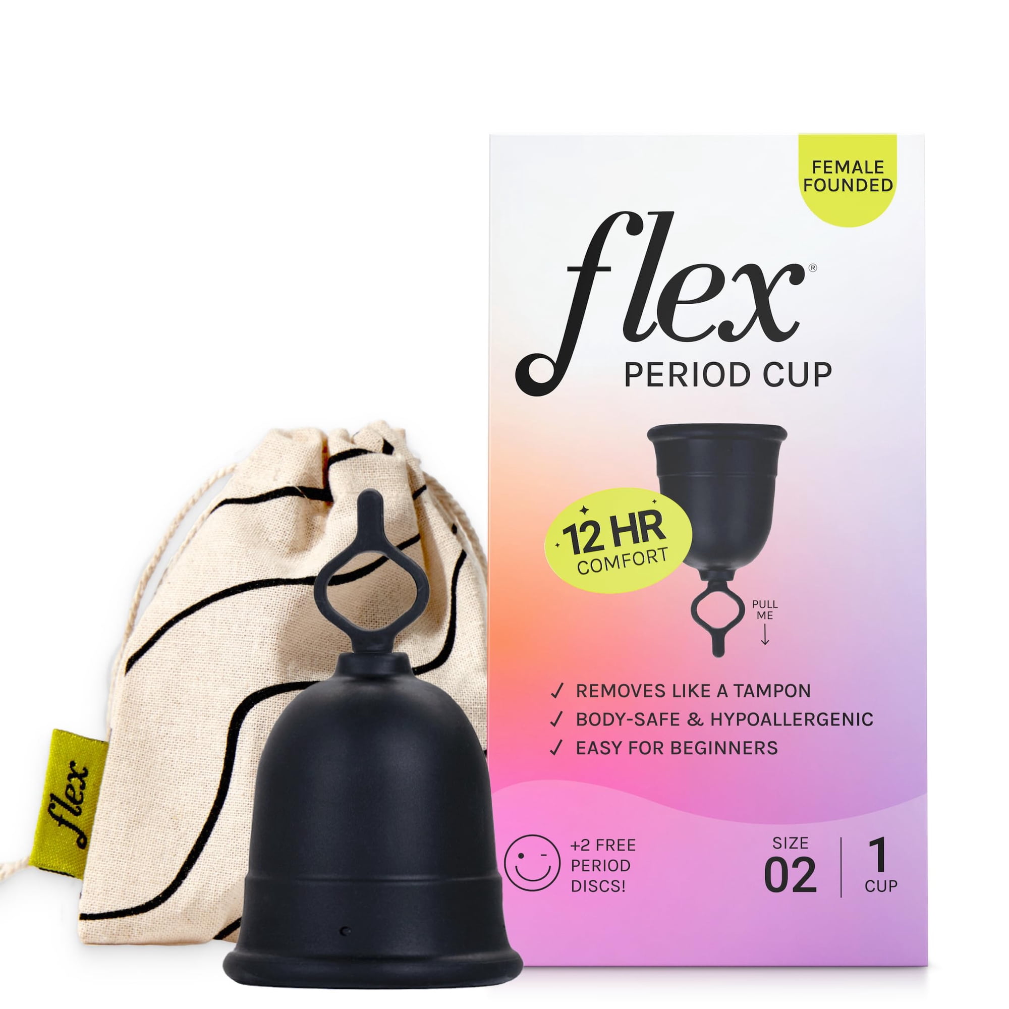 Kit De Inicio Para Copa Menstrual Flex Cup, Ajuste Completo, Talla 02