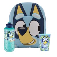 Intek - Pack Mochila Escolar Face 3D Bluey + Botella + Vaso