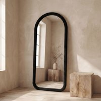 Santú Home & Deco - Espejo Curvo Cuerpo Entero Blanco 180X80Cm Borde Tela