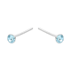 thumbnail image 1 of Par Piercing con Cristal Celeste 2 mm Plata 925, 1 of 5