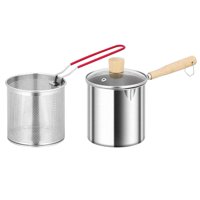 Magideal - Olla Para Freír Profunda Sartén Universal Mango Antideslizante Limpieza Conveniente Mini Freidora Casera Freidora Profunda Para Muslos De Pollo Frito S