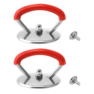 Magideal - 2X Tapa Universal, Mango De Sujeción De Repuesto, Mango De Acero Inoxidable, Perilla De Empuñadura Para Hervidores, Sartén, Sartenes De Aceite Rojo