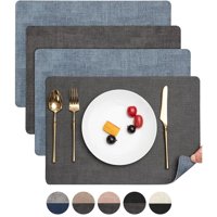 Aura Zeus - Set 4 Individuales Ecocuero Impermeables Antimanchas Reversibles