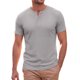 thumbnail image 1 of Camiseta Henley de Hombre INSPIRE CHIC de Manga Corta Cuello Redondo Verano a Rayas T-Shirts L Gris, 1 of 5