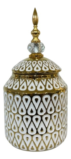 Genérico - Potiche Decorativo Centro Mesa Recipiente Tapa Adorno Jhn