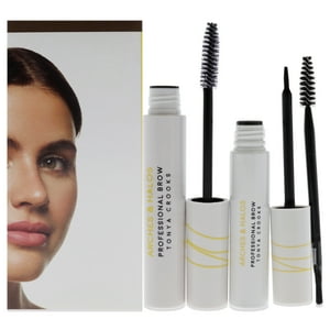 Arches And Halos - Kit De Tinte Para Cejas Hero - Marrón Oscuro De Para Mujeres - 3 Piezas De Gel Transparente Para Cejas De 0,169 Oz, Tinte Para Cejas Hero De 0,270 Oz, Cepillo En Ángulo De Dos Puntas