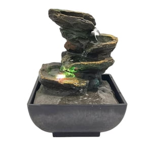 Bothyi - Decoración De Fuente De Agua De Escritorio De 3 Niveles Con Led Ee. Uu. 110 V, Simple Pero Elegante A