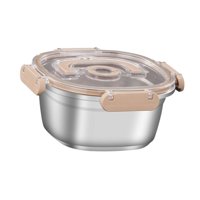 Magideal - Recipiente Para Alimentos De Acero Inoxidable, Recipiente Para Preparación De Comidas, Fácil De Limpiar Con Tapa, Fiambrera De Acero Inoxidable Para T 700 Ml